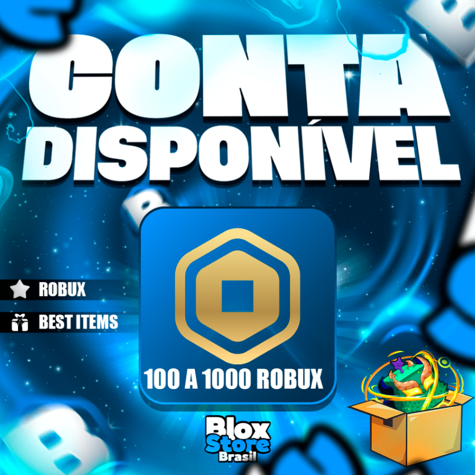📦 Conta Roblox Starter - 100 A 1.000 Robux + Bônus